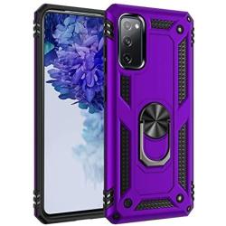 Galaxy S20 FE (6.5 inch) Case, Magnetic Shockproof 360 Degree Rotating Metal Ring Holder for Car Mount with Back Stand Case for Galaxy S20FE - 5G 2020 (Purple)