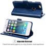 OCASE iPhone 6S Case [Free Screen Protector Included] Leather Wallet Flip Case for iPhone 6 / 6S Devices 4.7 Inch - Blue