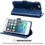 OCASE iPhone 6S Case [Free Screen Protector Included] Leather Wallet Flip Case for iPhone 6 / 6S Devices 4.7 Inch - Blue
