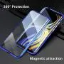 Compatible with Samsun Galaxy Note 10+ 5G (6.8 inch) Case, Jonwelsy 360 Degree Front and Back Transparent Tempered Glass Cover, Strong Magnetic Adsorption Metal Bumper for Note 10 Plus (Red)