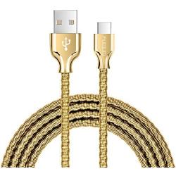 USB Type C Cable,Fantany Durable Metal USB A to C Charging Cable&Sync Compatible with Galaxy S10,S9,S9+,S8,S8+,Note 8,9,LG V40,50 G7,8, Pixel 2,3,HTC 10,Nexus 5X/6P, 3.3Feet,1Pack (Gold, 3.3ft)