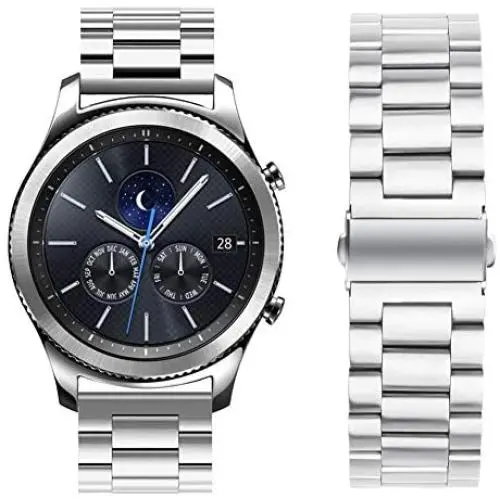 Oitom Stainless Steel Bands for Galaxy Watch 46mm Galaxy S3 Classic/Frontier,22mm Premium Metal Replacement Band(Silver)