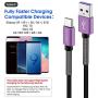 CyvenSmart USB Type C Cable, USB A 2.0 to USB-C Fast Charger Extra Long Durable TPE Cord Compatible with Samsung Galaxy A10/A20/A51/S10/S9/S8 Plus/Note 9/8,LG V50 V40 G8 (2Pack 1Foot, Purple)