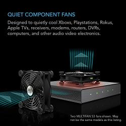 AC Infinity MULTIFAN S7-P, Quiet Dual 120mm AC-Powered Fan with Speed Control, UL-Certified for Receiver DVR Playstation Xbox Component Cooling