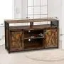 VINGLI Farmhouse TV Stand with Sliding Barn Doors for TVs up to 55'' Flat Screen, Rustic Entertainment Center Media Console Table Cabinet w/Adjustable Shelves (Rustic Brown) VINGLI Farmhouse TV Stand with Sliding Barn Doors for TVs up to 55'' Flat Screen, Rustic Entertainment Center Media Console Table Cabinet w/Adjustable Shelves (Rustic Brown)