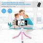 UBeesize Phone Tripod, Portable and Flexible Tripod with Wireless Remote and Universal Clip, Compatible with All Cell Phones/Cameras, Cell Phone Tripod Stand for Video Recording(Pink)