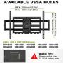 USX MOUNT Full Motion TV Wall Mount for Most 47-84 inch Flat Screen/LED/4K TVs, TV Mount Bracket Dual Swivel Articulating Tilt 6 Arms, Max VESA 600x400mm, Holds up to 132lbs, Up to 16'' Wood Stud