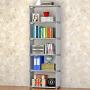 NiceAI Bookshelf Lightweight Slim Modern Bookcase Metal Framework Childrens Room Arrangement Toys Office A4 File Books Kitchen Clothing Storage Rack Gray 6-Tier