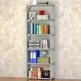 NiceAI Bookshelf Lightweight Slim Modern Bookcase Metal Framework Childrens Room Arrangement Toys Office A4 File Books Kitchen Clothing Storage Rack Gray 6-Tier NiceAI Bookshelf Lightweight Slim Modern Bookcase Metal Framework Childrens Room Arrangement Toys Office A4 File Books Kitchen Clothing Storage Rack Gray 6-Tier