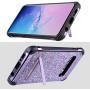 UARMOR Case for Galaxy S10, Galaxy S10 Glitter Case, Samsung S10 Case, Luxury Glitter Bling Shockproof Kickstand Hybrid Sparkly Shiny PU Leather Hard Cover Case for Samsung Galaxy S10, Purple
