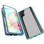 Jonwelsy Magnetic Adsorption Case for Samsung Galaxy A71, 360 Degree Front and Back Clear Tempered Glass Flip Cover, Metal Bumper Frame for Samsung Galaxy A71 (Green)