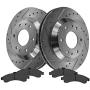 Front Performance Drilled & Slotted Brake Rotor & Posi Metallic Pad Set