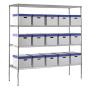 Sandusky WS722474-C Chrome Steel Heavy Duty Adjustable Wire Shelving, 2400 lbs Capacity, 72'' Width x 74'' Height x 24'' Depth, 4 Shelves