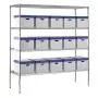 Sandusky WS722474-C Chrome Steel Heavy Duty Adjustable Wire Shelving, 2400 lbs Capacity, 72'' Width x 74'' Height x 24'' Depth, 4 Shelves