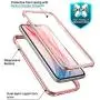 SURITCH Clear Case for iPhone 11, [Built in Screen Protector][9H Tempered Glass Back][Metallic Electroplated] Shockproof Hard Full Body Protection Silicone Bumper Cover for iPhone 11 6.1''(Rose Gold)