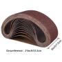Coceca 3x21 Inches(75x533mm) Aluminum Oxide Sanding Belt, 18 Pack Sanding Belts (3 Each of 60 80 120 180 240 400 Grits) for Belt Sander