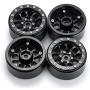 Benedict Harry 4PCS Metal 1.9'' Heavy Duty Beadlock Wheel Rims for 1/10 RC Crawler Axial Scx10 II D90 TRX-4 Tamiya CC01 D110 SCX10 III AXI03007 (Black)
