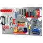 Wall Control 30WRK400GVR 4-Feet Metal Pegboard Standard Tool Storage Kit with Galvanized Toolboard and Red Accessories