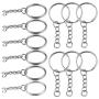 WFPLUS 200 Pcs Metal Split Key Chain Rings and 200 Pcs Jump Rings, Nickel Plated Split Keychain Ring with Open Jump Ring Silver Split Key Ring with Chain Parts, 1 Inch / 25mm