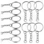 WFPLUS 200 Pcs Metal Split Key Chain Rings and 200 Pcs Jump Rings, Nickel Plated Split Keychain Ring with Open Jump Ring Silver Split Key Ring with Chain Parts, 1 Inch / 25mm