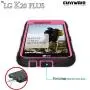 COVRWARE Iron Tank Series Case for LG K20 Plus /K20 V/Harmony/Grace 4G /K10 (2017) Built-in [Screen Protector] Heavy Duty Full-Body Holster Armor [Brushed Metal Texture] Case [Belt Clip], Pink
