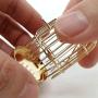 discountstore145 Doll House Accessory,Model Role Play Miniature Size Toy Eco-Friendly 1/12 Metal Bird Cage Funiture Accessory for Dolls House Golden