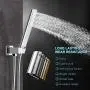 EMBATHER Shower System with Waterfall Tub Spout- Ceiling Shower Tub Faucet Set with 12 Inches Rain Showerhead and Handheld, Polished Chrome (Valve Included)