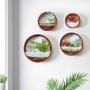 Ecosides Wall Mounted Planter Wall Hanging Planters Metal Plant Terrarium for Indoor Planter, Faux Flower Air Plant Holders Decorative Morden Circle Iron Vase for Succulent Wall Decor(8'' H, Red)