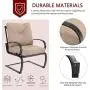 MFSTUDIO 2PCS Patio Bistro Dining Spring Motion Chairs Outdoor Furniture for Backyard, Garden with Removable Cushion Seat, Metal Frame, Beige MFSTUDIO 2PCS Patio Bistro Dining Spring Motion Chairs Outdoor Furniture for Backyard, Garden with Removable Cushion Seat, Metal Frame, Beige