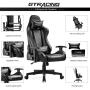 Gtracing Gaming Chair Racing Office Computer Ergonomic Video Game Chair Backrest and Seat Height Adjustable Swivel Recliner with Headrest and Lumbar Pillow Esports Chair,Black