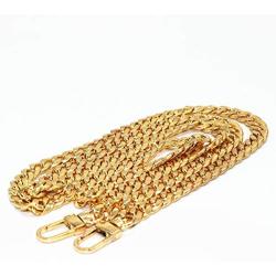 WEICHUAN 47'' DIY Iron Flat Chain Strap Handbag Chains Accessories Purse Straps Shoulder Cross Body Replacement Straps, with Metal Buckles (Gold)