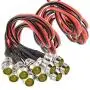 Amotor 10Pcs 8mm 5/16'' LED Metal Indicator Light 12V Waterproof Signal Pilot Lamp Dash Directional Car Truck Boat with Wire (Yellow) Amotor 10Pcs 8mm 5/16'' LED Metal Indicator Light 12V Waterproof Signal Pilot Lamp Dash Directional Car Truck Boat with Wire (Yellow)