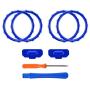 eXtremeRate Matte Chrome Blue Accent Rings Accessories for Xbox One Elite, Elite Series 2 Controller, Replacement Parts Profile Switch Buttons for Xbox One Elite Controller - Pack of 2