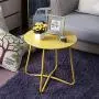 Outdoor Metal Side Table, Waterproof End Table Small Round Patio Side Table Coffee Table for Porch, Yard, Balcony, Garden (Yellow) Outdoor Metal Side Table, Waterproof End Table Small Round Patio Side Table Coffee Table for Porch, Yard, Balcony, Garden (Yellow)