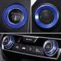 for Honda Civic 10th Gen Audio Speaker Cover Engine Start Stop Buttom Emblem, AC Switch Temperature Climate Knob Ring,Interior Accessories(Blue)