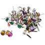 Fityle 50 Pieces Mini Round Rhinestone Head 7mm Metal Brad Paper Fastener Embellishments for Kids Card Making Scrapbooking Art Crafts