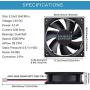 GDSTIME 4500RPM 8cm 80mm x 80mm x 25mm 12v Big Airflow High Speed Dual Ball Bearing Brushless DC Cooling Fan 2 Pin