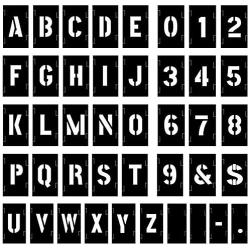 Attisstore Painting Stencil Set, 1 inch Plastic Letters and Numbers Interlocking Stencil Kit 138 Pieces, Black