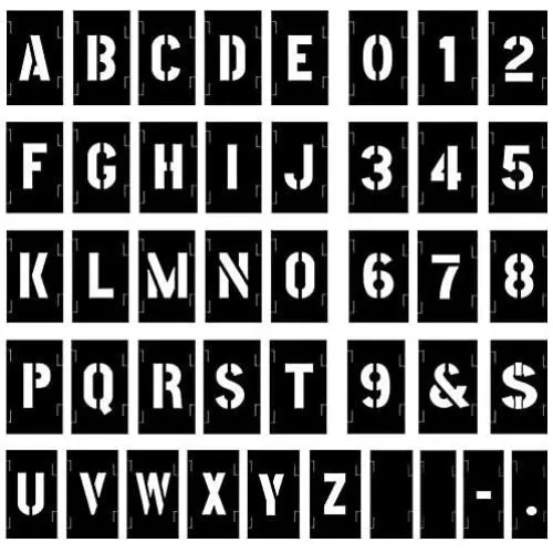 Attisstore Painting Stencil Set, 1 inch Plastic Letters and Numbers Interlocking Stencil Kit 138 Pieces, Black