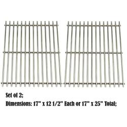 Direct Store Parts DS102 Solid Stainless Steel Cooking grids Replacement for Charbroil, Great Outdoors, Grill Chef, Thermos, Vermont Castings Gas Grills