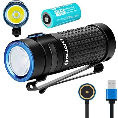 Olight S1R II 1000 Lumens High Performance CW LED Single IMR16340 Powered Upgraded Magnetic USB Rechargeable Side-switch EDC Flashlight with Battery and SKYBEN Battery Case (S1R II) Olight S1R II 1000 Lumens High Performance CW LED Single IMR16340 Powered Upgraded Magnetic USB Rechargeable Side-switch EDC Flashlight with Battery and SKYBEN Battery Case (S1R II)