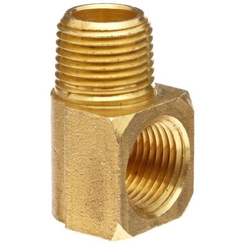 Anderson Metals - 56116-06 Brass Pipe Fitting, 90 Degree Barstock Street Elbow, 3/8'' Male Pipe x 3/8'' Female Pipe