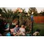 TIKI Brand 64-inch Swirl Metal Torch with Blue Bubble Glass Head