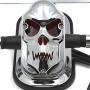 HTTMT- Chrome Smoke Metal Skull Brake Tail Light Signal Compatible with Bobber Choppers Motorcycle Bike [P/N: XH3118B-B-01-CD+SK]