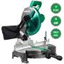Metabo HPT C10FCGS Compound Miter Saw, 10-Inch, Single Bevel, 15-Amp Motor, 0-52° Miter Angle Range, 0-45° Bevel Range, Large Table, 10'' 24T TCT Miter Saw Blade