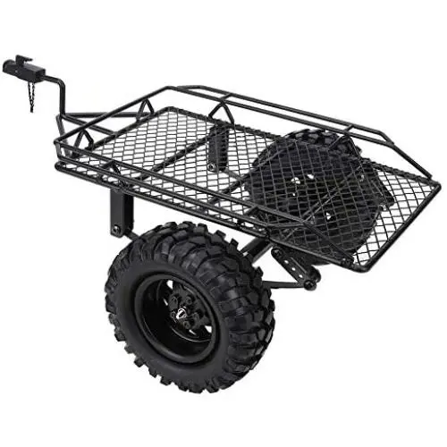 Woyisisi RC Trailer, RC Metal Bucket Trailer Simulation Trailing Car for TRX4 D90 SCX10 CC01 1/10 DIY Parts(Black) Woyisisi RC Trailer, RC Metal Bucket Trailer Simulation Trailing Car for TRX4 D90 SCX10 CC01 1/10 DIY Parts(Black)