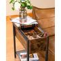 Aermoo Side Table for Small Spaces Flip Top End Table with Storage 2-Tier Nightstand Stable and Sturdy Construction Wood Look Accent Furniture with Metal Frame