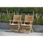 Amazonia Dublin 2-Piece Folding Armchairs | Certified Teak | Ideal for Outdoors and Indoors, with ARMS