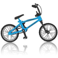 BMX Finger Bike Series 12,Replica Bike with Real Metal Frame, Graphics, and Moveable Parts for Flick Tricks, Flares, Grinds, and Finger Bike Games (Blue)