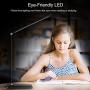 Multifunctional LED Desk Lamp with Wireless Charger, USB Charging Port, 5 Lighting Modes,5 Brightness Levels, Sensitive Control, 30/60 min Auto Timer, Eye-Caring Office Lamp with Adapter